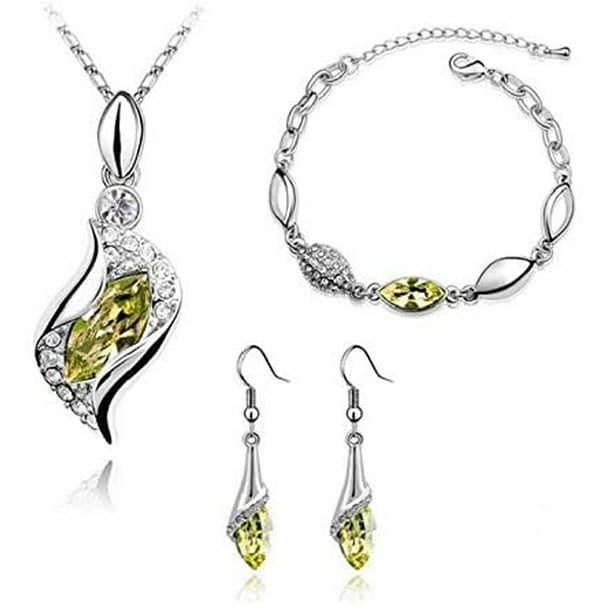 Necklace Earrings Bracelets Tears of Angels Style Diamond Crystal Elegant W Q1Y2